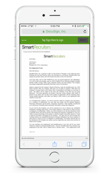 Sign Documents in SmartRecruiters on your mobile device