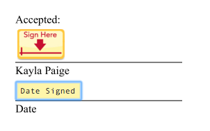 Defined areas for signing