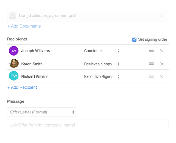 Multiple signers in SmartRecruiters and Docusign