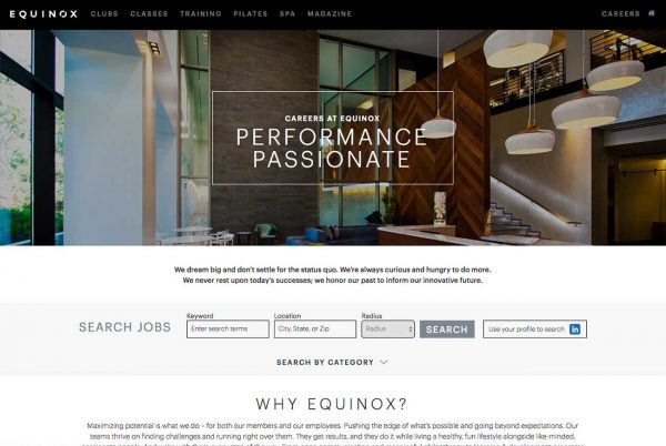 Equinox career site