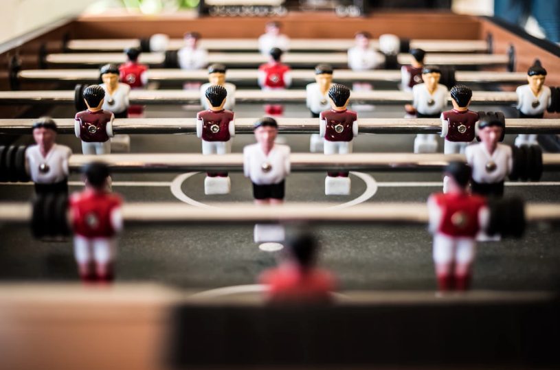 Foosball table.