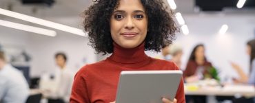 Woman with a tablet hiring for skills