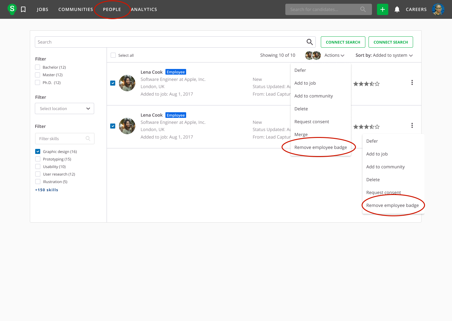 Manually Add/Remove Employee Badge